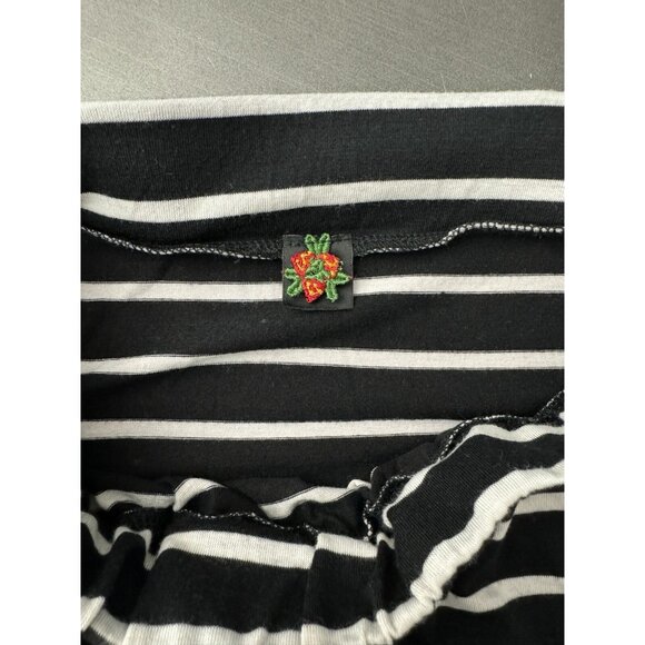 POOF Maxi Skirt Horizontal Black White Stripe High Rise Jersey Lightweight S - Picture 5 of 8